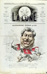 Caricatura de Alexandre Dumas padre (1803-70) como un mosquetero, de la portada de la revista 